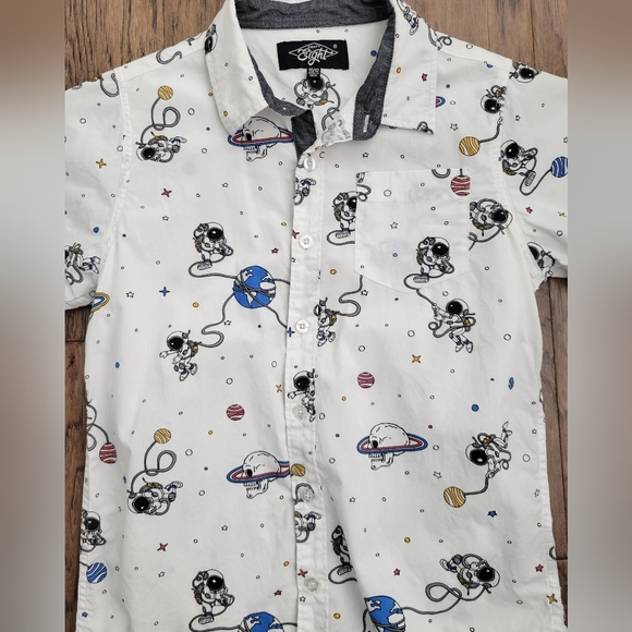 Eighty Eight Space Themed Button-Down Camp Shirt - Picture 3 of 12